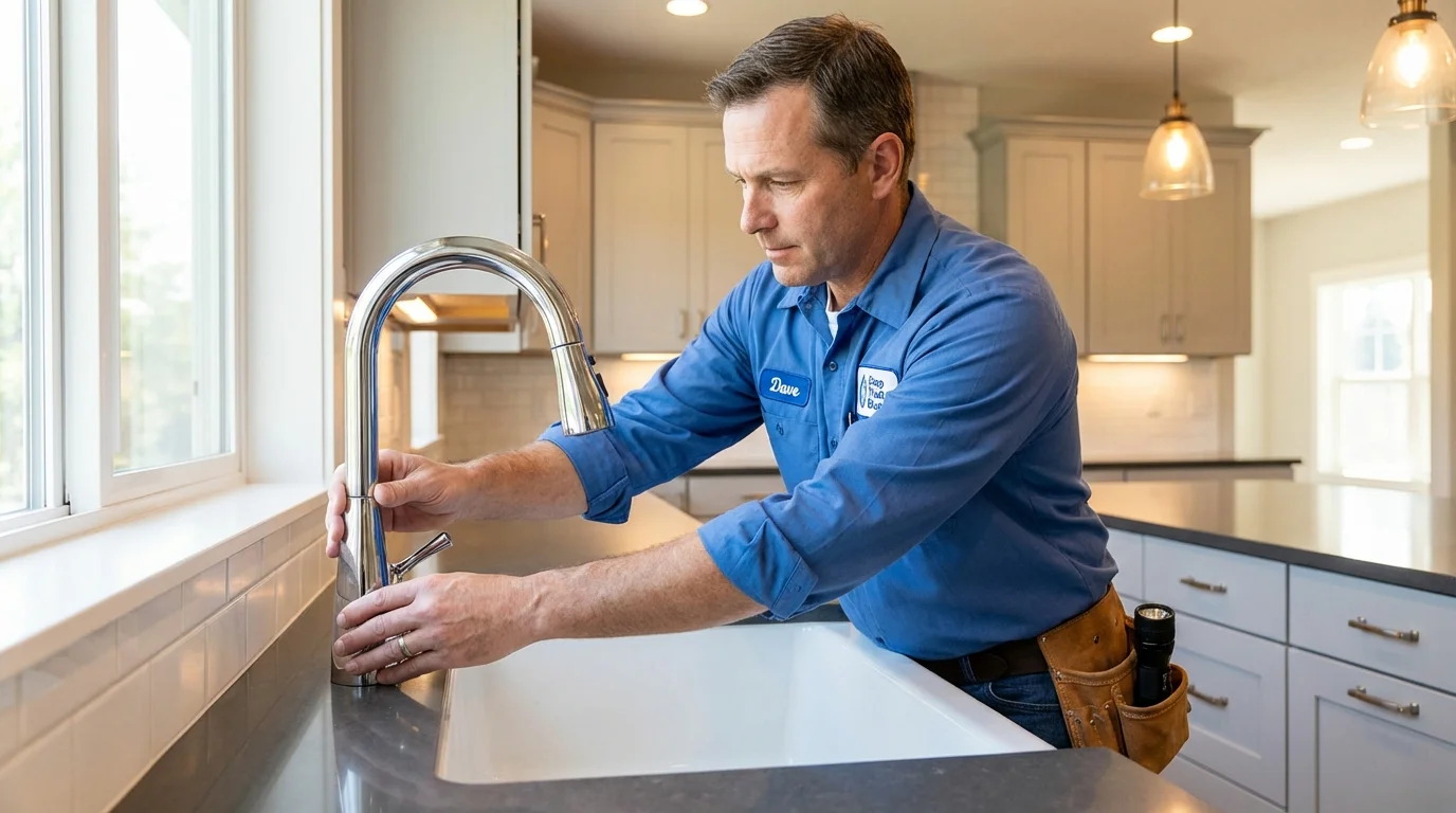 Kitchen faucet installation by Johns Plumbing LLC in Munroe Falls